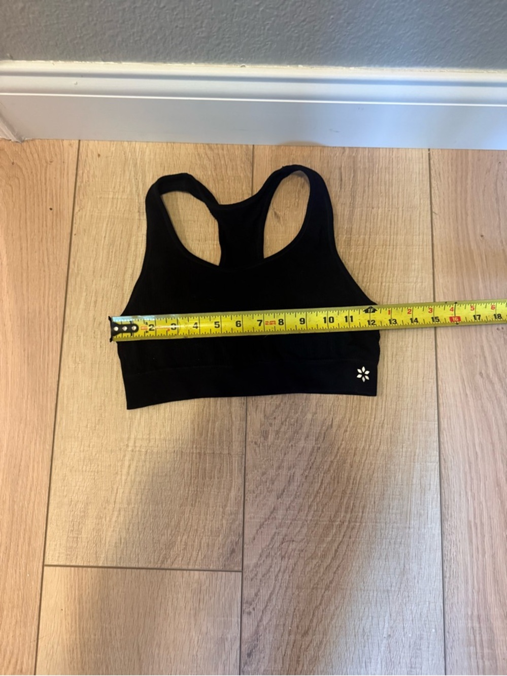 💪♥️ Nine West Active Racerback Sports Bra L/XL Black Athletic Workout Top - Picture 5 of 5
